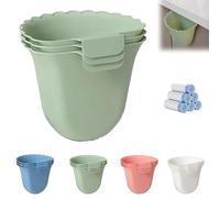 Générique Totaladdly Hanging Trash Can, Beneathk Hanging Trash Can for Kitchen Cabinet Door, Waste Bin for Kitchen (Green*3)