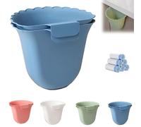 Générique Totaladdly Hanging Trash Can, Beneathk Hanging Trash Can for Kitchen Cabinet Door, Waste Bin for Kitchen (Blue*2)