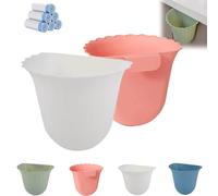 Générique Totaladdly Hanging Trash Can, Beneathk Hanging Trash Can for Kitchen Cabinet Door, Waste Bin for Kitchen (White+Pink)