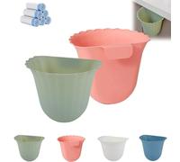 Générique Totaladdly Hanging Trash Can, Beneathk Hanging Trash Can for Kitchen Cabinet Door, Waste Bin for Kitchen (Pink+Green)
