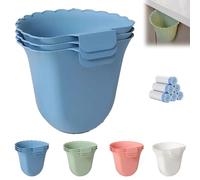 Générique Totaladdly Hanging Trash Can, Beneathk Hanging Trash Can for Kitchen Cabinet Door, Waste Bin for Kitchen (Blue*3)
