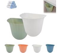 Générique Totaladdly Hanging Trash Can, Beneathk Hanging Trash Can for Kitchen Cabinet Door, Waste Bin for Kitchen (White+Green)