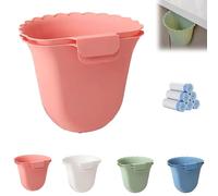 Générique Totaladdly Hanging Trash Can, Beneathk Hanging Trash Can for Kitchen Cabinet Door, Waste Bin for Kitchen (Pink*2)