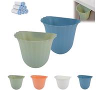 Générique Totaladdly Hanging Trash Can, Beneathk Hanging Trash Can for Kitchen Cabinet Door, Waste Bin for Kitchen (Blue+Green)