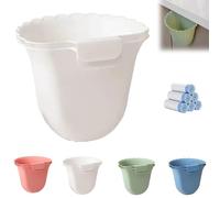 Générique Totaladdly Hanging Trash Can, Beneathk Hanging Trash Can for Kitchen Cabinet Door, Waste Bin for Kitchen (White*2)