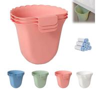 Générique Totaladdly Hanging Trash Can, Beneathk Hanging Trash Can for Kitchen Cabinet Door, Waste Bin for Kitchen (Pink*3)