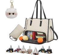 Générique Tote And Luxe Co Bag, My Daily Bag Tote With Lunch Compartment, luxeco 3-In-1 Quilted Lunch,Laptop (Begie)