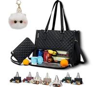 Générique Tote And Luxe Co Bag, My Daily Bag Tote With Lunch Compartment, luxeco 3-In-1 Quilted Lunch,Laptop (Black)