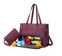Générique Tote and Luxe Co Bag, Toteluxeco 3-in-1 Quilted Tote Bag, Laptop Bags With Multiple Lunch Compartment Storage (Red)
