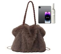Générique Tote Bag, Fuzzy Adjustable Outdoor Tote, Woman Handbag Small, Soft Feel, Lightweight Travel Style, Trendy Functional Accessory for Hiking, Shopping, Offices, Camping 11.4 inches