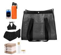 Générique Tote De Plage - Grande Pochette En Filet Pliable Et Légère,Sac De Piscine Pour Femme,Idéal Pour Croisière Vacances Voyage Natation Camping Escapade Serviette De Plage Jouets Et Shopping