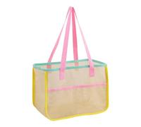 Générique Tote En Filet, Pochette de rangement tendance, Grand Sac de Plage Extérieur Maille, Pour Serviettes Bouteilles Eau Collations Voyage Piscine Pique-Nique Vacances Été Baignade