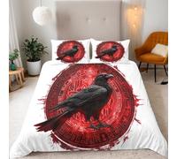 Générique Totem Animal Rouge Housse de Couette 3 Pièces 140x200 cm avec 2 Taie Oreillers 65x65 cm Microfibre Super Douce - Animal Imprimé 3D Haute Définition,Parfait pour Adultes et Enfants