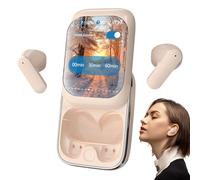 Générique Touch Screen Earbuds - Wireless bluetoth Earbuds with Smart Display | Full Color Touchscreen in-Ear Headphones | Noise Cancelling Cordless Ear Buds with USB Charging Case for Travel