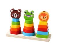 Générique Tour à Empiler Classique en Bois avec Motif pour Les Enfants de 1 à 3 Ans