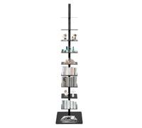 Générique Tour Bibliothèque Spine, Étagère Murale Flottante Élégante, Support de Rangement Vertical à 9 Niveaux en Échelle d'angle pour Exposition Livres Petites Cadres Photo