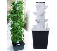 Générique Tour De Culture Hydroponique Verticale, Kit Hydroponique 6 Couches avec Réservoir 20L, 30 Plantes, Système Intérieur Et Extérieur pour Herbes, Légumes Et Germination