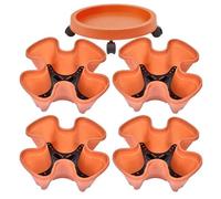 Générique Tour de Fraises - Jardinière empilable à 4 Niveaux, Drainage Vertical sur Roues | Jardinière empilable pour d'intérieur | Gain de Place pour la Maison, Le Bureau, l'appartement, Le Balcon