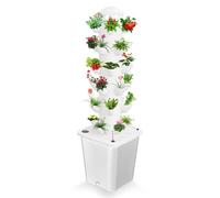 Générique Tour Hydroponique 6 Niveaux 30 Pots, Système de Culture Intérieur sans Sol avec Réservoir 10L, Jardin Vertical pour Herbes Légumes Fruits (Blanc)