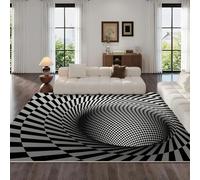 Générique Tourbillon Tapis de Couloir Long 100x200 cm 3D Optique Illusion Tapis de Chevet Grand Flanelle Antidérapant Lavable Poil Court Tapis pour Chambre Couloir Q-67