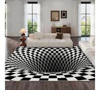 Générique Tourbillon Tapis de Salon Grand 160x230 cm 3D Optique Illusion Tapis de Salle à Manger Flanelle Antidérapant Lavable Poil Court Tapis pour Salon Salle à Manger Chambre parentale Q-76