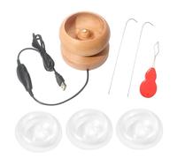 Générique Tourne-Perle - 9.5 X 7.5 Cm Bois | Bol De Rotation USB | Ajustement Vitesse En Matériaux Artisanaux | Pour Amateurs Joaillerie Filles Femmes | Accessoires Bricolage