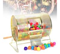 Générique Tourne-Tickets de tombola, Cage silencieuse for Tickets de tombola, Tambour de tombola avec poignée en Bois, Billets ou balles de ping-Pong for événements, trépied Stable(Small)
