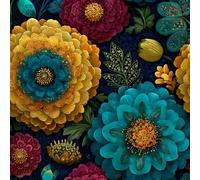 Générique Tournesol Bleu Papier Peint Épaissir Mat Auto Adhésif 44x600 cm Rétro Fleurs Meubles Autocollants Amovible Comptoir Contact Papier Stickers Muraux pour Bains Salon Chambre