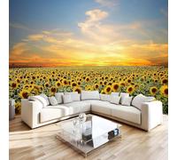 Générique Tournesol Papier Peint 400 x 280 cm (B x H) 3D Coucher De Soleil Mural Poster Murale Intissé pour Chambre Salon Restaurant Personnalisé Décoration Personnalisé Décoration Murale W-403