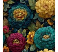 Générique Tournesol Papier Peint Épaissir Mat Auto Adhésif 44x1000 cm Rétro Fleurs Meubles Autocollants Amovible Comptoir Contact Papier Stickers Muraux pour Bains Salon Chambre