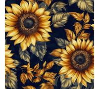 Générique Tournesol Plante Papier Peint Épaissir Mat Auto Adhésif 44x1000 cm Rétro Fleurs Meubles Autocollants Amovible Comptoir Contact Papier Stickers Muraux pour Bains Salon Chambre