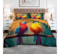 Générique Toutes Saisons Couette 140 x 200 cm Animaux Perroquet Couette matelassée Luxueuse et Douce en Duvet et Plumes, Respirante Lavable en Machine, Hypoallergenique, Good Sleep Couleur