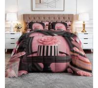 Générique Toutes Saisons Couette 140 x 200 cm Mode Desserts Cupcakes Couette matelassée Luxueuse et Douce en Duvet et Plumes, Respirante Lavable en Machine, Hypoallergenique, Good Sleep Rose Clair