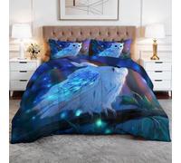 Générique Toutes Saisons Couette 140 x 200 cm Surnaturel Animaux Hibou Couette matelassée Luxueuse et Douce en Duvet et Plumes, Respirante Lavable en Machine, Hypoallergenique, Good Sleep Bleu Violet