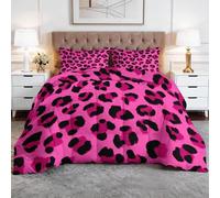 Générique Toutes Saisons Couette 220 x 240 cm Imprimé Animal Léopard Couette Matelassée Luxueuse et Douce en Duvet et Plumes, Respirante Lavable en Machine, Hypoallergenique, Good Sleep Rose Rouge