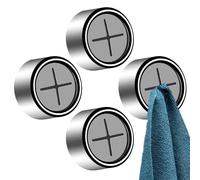 Générique Towel Hooks - 1.65x1.65x0.91in Kitchen Towel Hook Holders | 4pieces Push Hand Towels Hanger | Utility Organizer Storage Rack for Closet Dish Cloth Entryway Bedroom Rag Kitchen