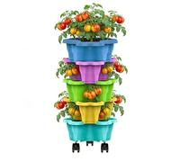 Générique Tower Pot - Layered Vessel for Tiered Cultivation | UV Resistant Tiering Buckets Plus Drip Channels & High Capacity Root Space for Rooftop, Terrace, Sunroom and Flowerbed