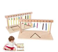 Générique Toy Bead Frame - Wooden Math Beads Learning Toy 29x13.5x14.1cm | Counting and Color Recognition Educational Toÿ for Kids Learning Use