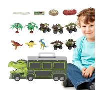 Générique Toy Dinosaur Transport - Grand Camion De Transport Inertiel, Véhicule Tyrannosaurus Rex avec Lumières Et Musique | Jouet D'ingénierie De Dinosaure Éducatif pour Garçons Apprentissage J