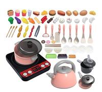 Générique Toy Kitchen Accessories, 71-Piece Pretend Cooking Set, Interactive Play Kitchen Toys for 3-8 Years Old, Sturdy Food Utensil Accessories, Girls Boys Role Play Christmas Fun