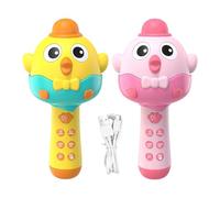 Générique Toy Microphone - Chicken Shape Portable Speaker Music Player | Rechargeable Wireless Microphone with LED Light | 2 in 1 for Boys Girls Christmas Birthday Party Home Family Gathering Kids