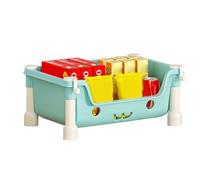 Générique Toy Organizer Wheels, Multi-Tier Storage Rack for Kids, Rolling Bookshelf and Toys Box Combo, Open Shelf Organizer for Children's Nursery Playroom, Easy Access Book and Display