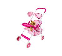 Générique Toy Strollers for Dolls, Lightweight Carriage with Bottom Basket, Foldable Pretend Play Set, Classic Nursery Toy with Stylish Pattern, Stroller for Girls and Boys Children and Dolls