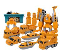 Générique Toys assemblés de Voiture en magnétique avec boîte de Rangement - véhicules de Construction de Jeu pour, Jouet Robot de Voiture transformateur pour 4-8 Ans