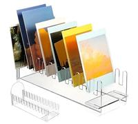 Générique Trading Card Display - 12 Tier Acrylic Rack Stand for Collectibles | Clear Organizer with Layered Design & Stable Base for Greeting Cards, Postcards, Stickers and Vendor Table Setups