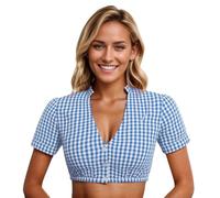 Générique Traditionnel Oktoberfest Chemisier,Blanc/Noir Classique Top Bavarois Dentelle Gilet Femme Chemise Vintage pour Femmes LéGant Et Exclusif en Shirt Manches Mi-Longues Festival Outfit Haut