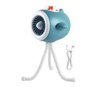 Générique Tragbarer Kinderwagenventilator - 32 Cm 3 Geschwindigkeiten LED Licht | Tischventilator Für Kinder Jugendliche Reisen Park Shopping Camping Zuhause Auto Kinderbetreuung Sommer