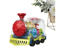 Générique Train Toys - Battery Operated Kids Gear Vehicle | 360 Degree Rotatable Gear Train with Light and Music for Birthday Festival Christmas Home School Kindergarten Learning Play Toy