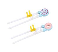 Générique Training Chopsticks for Kids - 2 Pairs Reusable Practice Utensils | Cute Donut Lollipop Grip Trainer Chopsticks, Beginner Learning Tableware for Boys Girls Home Restaurant Dining Room