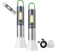 Générique Traittion Zoomable LED Flashlight, Multifunctional Rechargeable LED Camping Flash-Light, 4 Lighting Modes, for Home, Camping, Emergency (1 PCS*Silver)